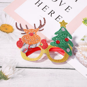 Kids Christmas Diamond Glasses Toys DIY Frame Paste 3D Stickers (YJ007)