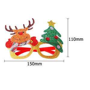 Kids Christmas Diamond Glasses Toys DIY Frame Paste 3D Stickers (YJ007)