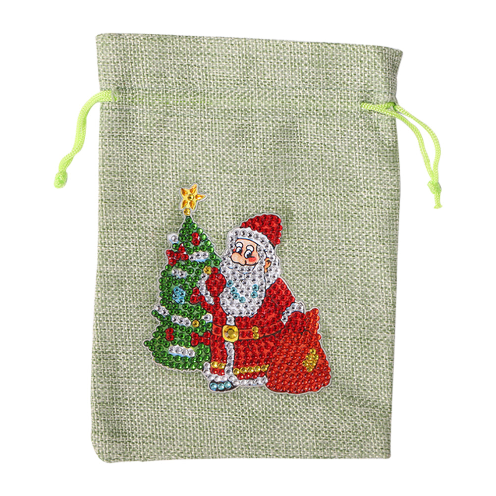 Christmas DIY Diamond Painting Shopping Tote Mosaic Drill Candy Bag (Santa)