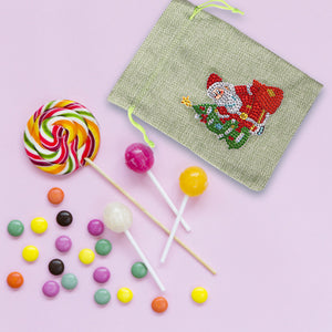 Christmas DIY Diamond Painting Shopping Tote Mosaic Drill Candy Bag (Santa)