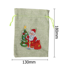 Christmas DIY Diamond Painting Shopping Tote Mosaic Drill Candy Bag (Santa)