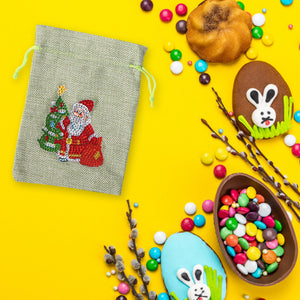 Christmas DIY Diamond Painting Shopping Tote Mosaic Drill Candy Bag (Santa)