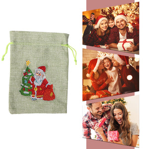 Christmas DIY Diamond Painting Shopping Tote Mosaic Drill Candy Bag (Santa)