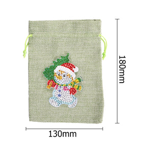 Christmas Diamond Painting Shopping Tote Mosaic Drill Candy Bag (Snowman)