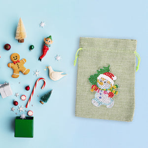 Christmas Diamond Painting Shopping Tote Mosaic Drill Candy Bag (Snowman)