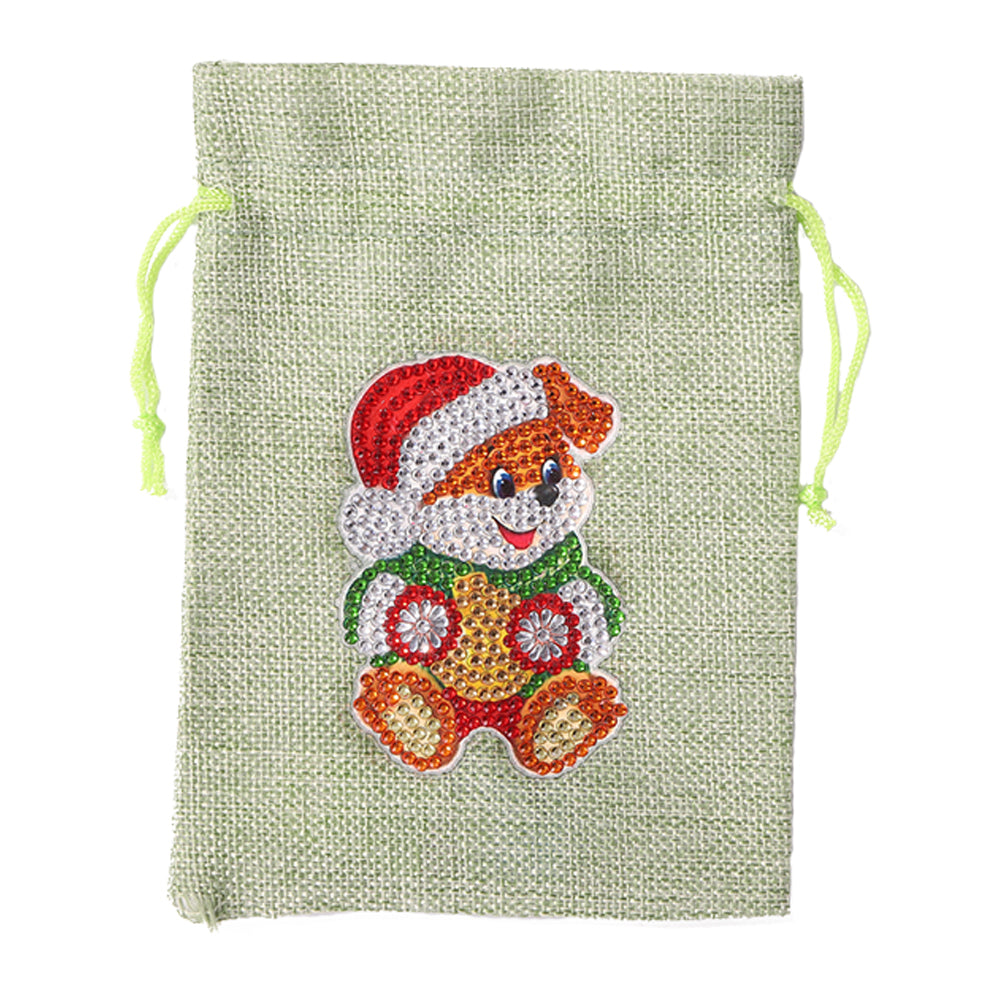 Christmas DIY Diamond Painting Shopping Tote Mosaic Drill Candy Bag (Bear)