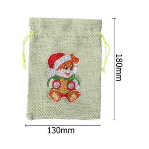 Christmas DIY Diamond Painting Shopping Tote Mosaic Drill Candy Bag (Bear)