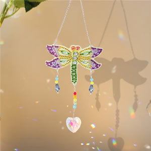 DIY Crystal Light Catching Jewelry Ornaments Wind Chime Pendant (Dragonfly)