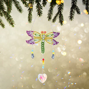 DIY Crystal Light Catching Jewelry Ornaments Wind Chime Pendant (Dragonfly)