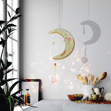Load image into Gallery viewer, Crystal Light Catching Jewelry Ornament Wind Chime Pendant (Moon and Stars)
