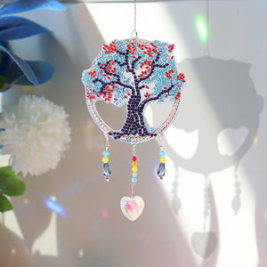 Light Catching Crystal Jewelry Wind Chime Pendant (4 Season Happiness Tree)