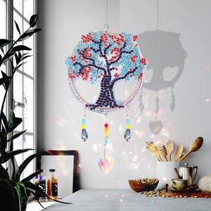 Light Catching Crystal Jewelry Wind Chime Pendant (4 Season Happiness Tree)