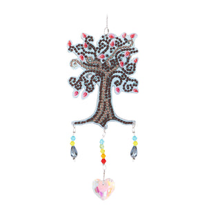 Light Catching Crystal Jewelry Wind Chime Pendant (4 Season Happiness Tree)