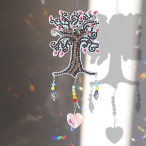 Light Catching Crystal Jewelry Wind Chime Pendant (4 Season Happiness Tree)