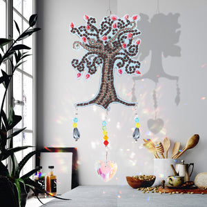 Light Catching Crystal Jewelry Wind Chime Pendant (4 Season Happiness Tree)