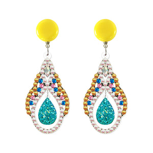 Mosaic Diamond Earrings DIY Painting Kit Drill Ear Dangles Jewelry (EH01)