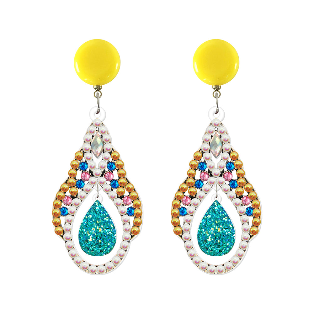 Mosaic Diamond Earrings DIY Painting Kit Drill Ear Dangles Jewelry (EH01)