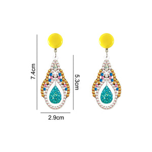 Mosaic Diamond Earrings DIY Painting Kit Drill Ear Dangles Jewelry (EH01)