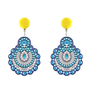Mosaic Diamond Earrings DIY Painting Kit Drill Ear Dangles Jewelry (EH03)
