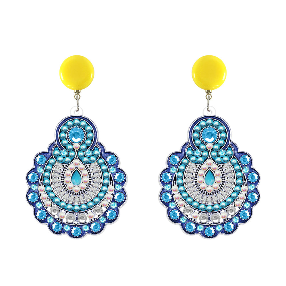Mosaic Diamond Earrings DIY Painting Kit Drill Ear Dangles Jewelry (EH03)