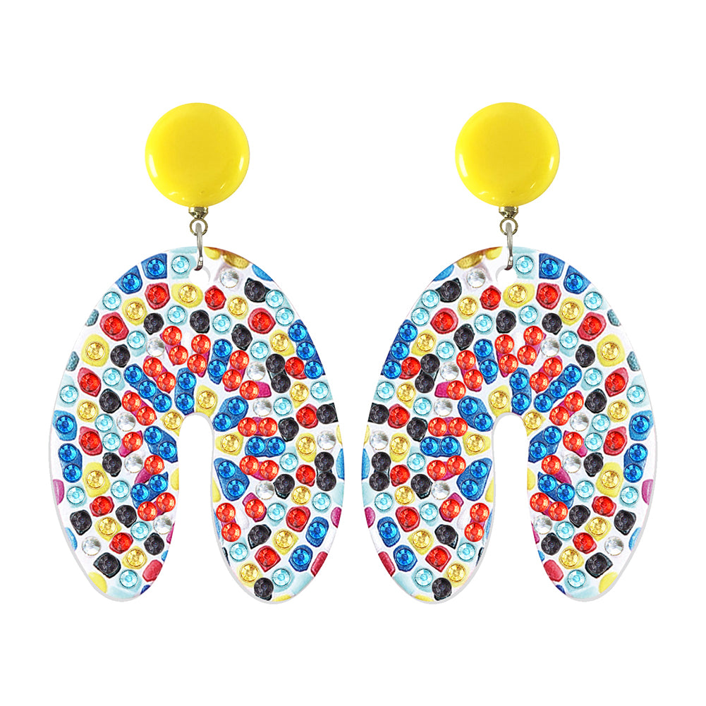 Mosaic Diamond Earrings DIY Painting Kit Drill Ear Dangles Jewelry (EH05)