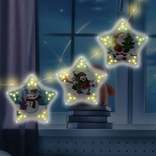 Load image into Gallery viewer, 5D DIY Diamond Painting Christmas Tree LED Hanging Star Lights (GSD01)
