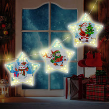 Load image into Gallery viewer, 5D DIY Diamond Painting Christmas Tree LED Hanging Star Lights (GSD01)
