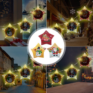 5D DIY Diamond Painting Christmas Tree LED Hanging Star Lights (GSD03)