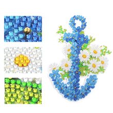 Load image into Gallery viewer, 5D DIY Diamond Painting Blue Flower Wreath Kit Door Hanging Decor (DZ657)
