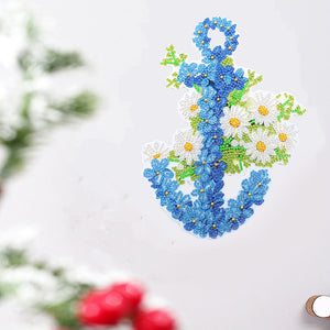 5D DIY Diamond Painting Blue Flower Wreath Kit Door Hanging Decor (DZ657)