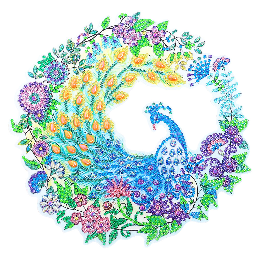 5D DIY Diamond Painting Peacock Wreath Kit Art Door Hanging Decor (DZ663)