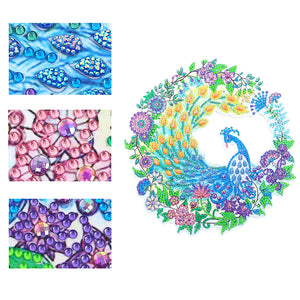 5D DIY Diamond Painting Peacock Wreath Kit Art Door Hanging Decor (DZ663)