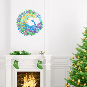 5D DIY Diamond Painting Peacock Wreath Kit Art Door Hanging Decor (DZ663)