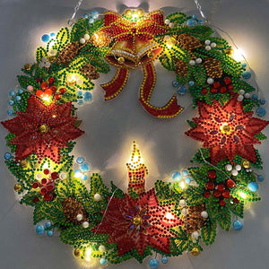 Xmas Diamond Painting Wreath Special Shape Drill Rhinestone Garland (YH12)