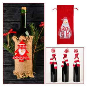 DIY Special Drill Diamond Painting Christmas Wine Bottle Covers (TB001)