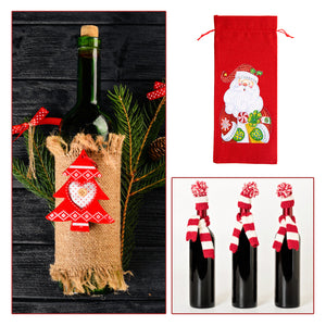 DIY Special Drill Diamond Painting Christmas Wine Bottle Covers (TB006)