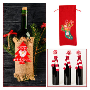 DIY Special Drill Diamond Painting Christmas Wine Bottle Covers (TB007)