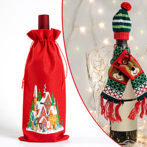 DIY Special Drill Diamond Painting Christmas Wine Bottle Covers (TB009)