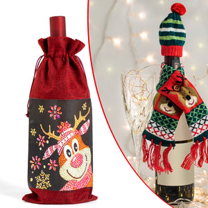 DIY Special Drill Diamond Painting Christmas Wine Bottle Covers (TB010A)