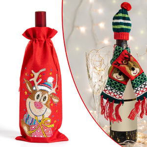 DIY Special Drill Diamond Painting Christmas Wine Bottle Covers (TB011)