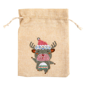 5D DIY Diamond Painting Christmas Linen Gift Bag Cartoon Home Decor (FD001)