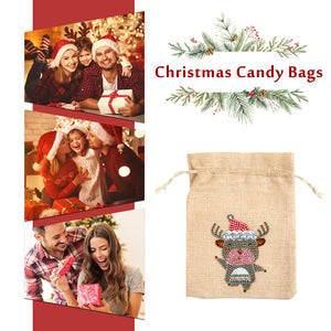 5D DIY Diamond Painting Christmas Linen Gift Bag Cartoon Home Decor (FD001)