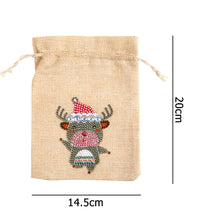 Load image into Gallery viewer, 5D DIY Diamond Painting Christmas Linen Gift Bag Cartoon Home Decor (FD001)
