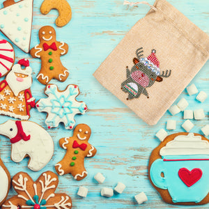 5D DIY Diamond Painting Christmas Linen Gift Bag Cartoon Home Decor (FD001)