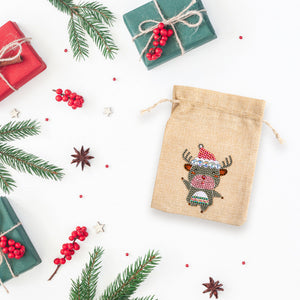 5D DIY Diamond Painting Christmas Linen Gift Bag Cartoon Home Decor (FD001)