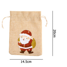 Load image into Gallery viewer, 5D DIY Diamond Painting Christmas Linen Gift Bag Cartoon Home Decor (FD002)
