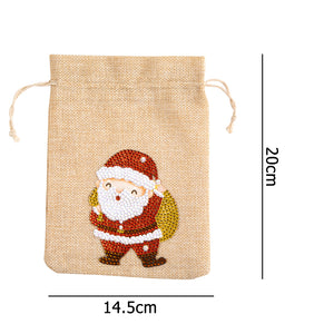 5D DIY Diamond Painting Christmas Linen Gift Bag Cartoon Home Decor (FD002)