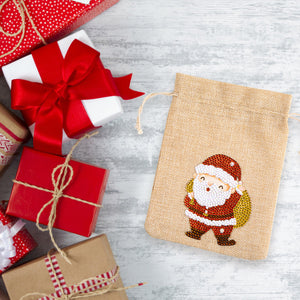 5D DIY Diamond Painting Christmas Linen Gift Bag Cartoon Home Decor (FD002)