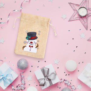 5D DIY Diamond Painting Christmas Linen Gift Bag Cartoon Home Decor (FD004)