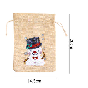 5D DIY Diamond Painting Christmas Linen Gift Bag Cartoon Home Decor (FD004)